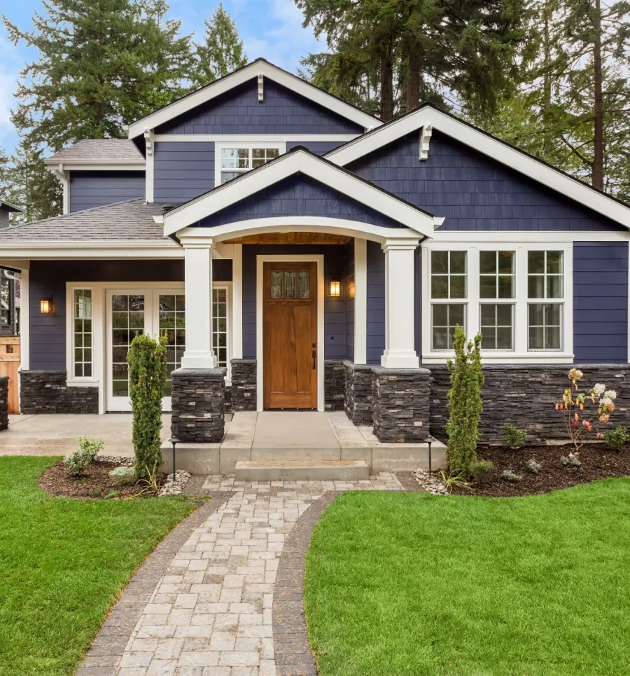 a house with a front yard