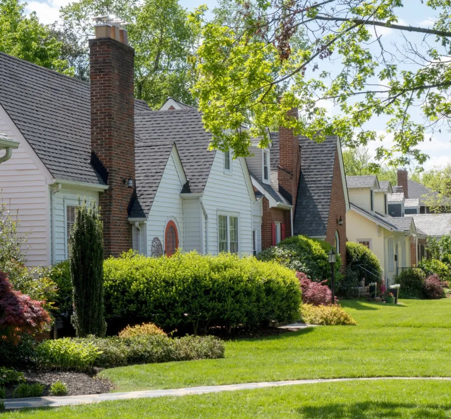 a house with a large front yard