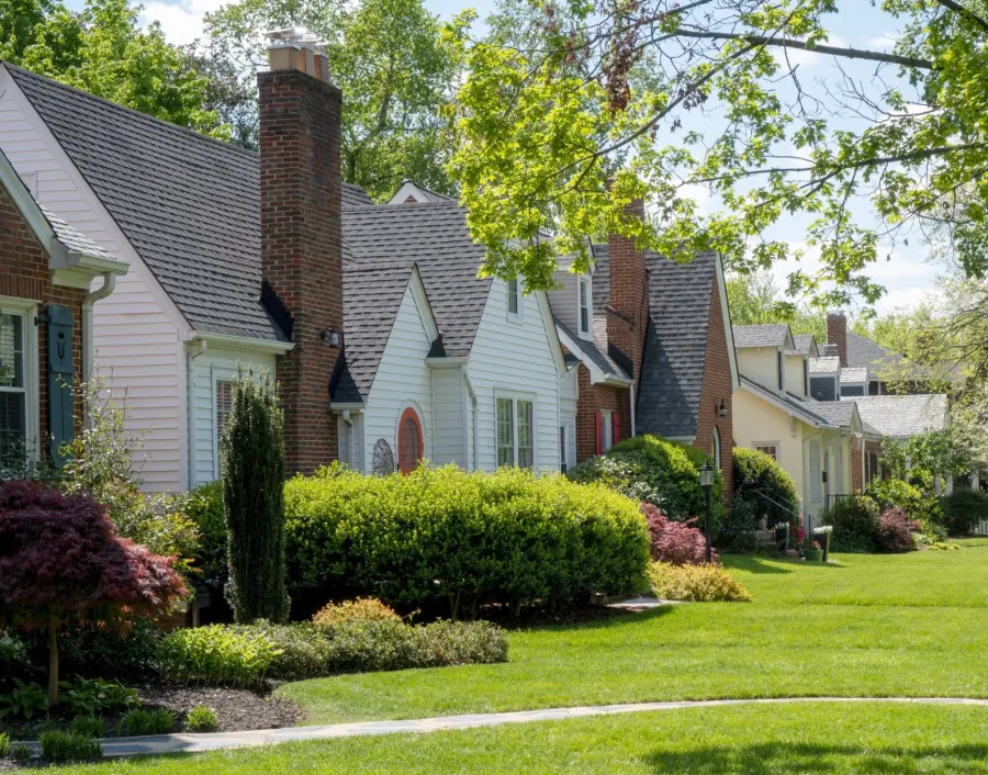 a house with a large front yard