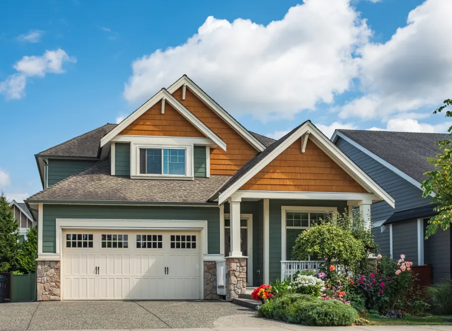 a house with a garage and a garage