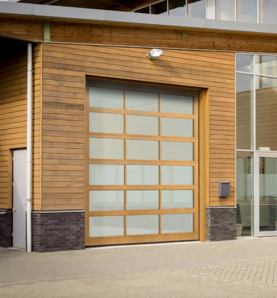 a building with a large wooden door