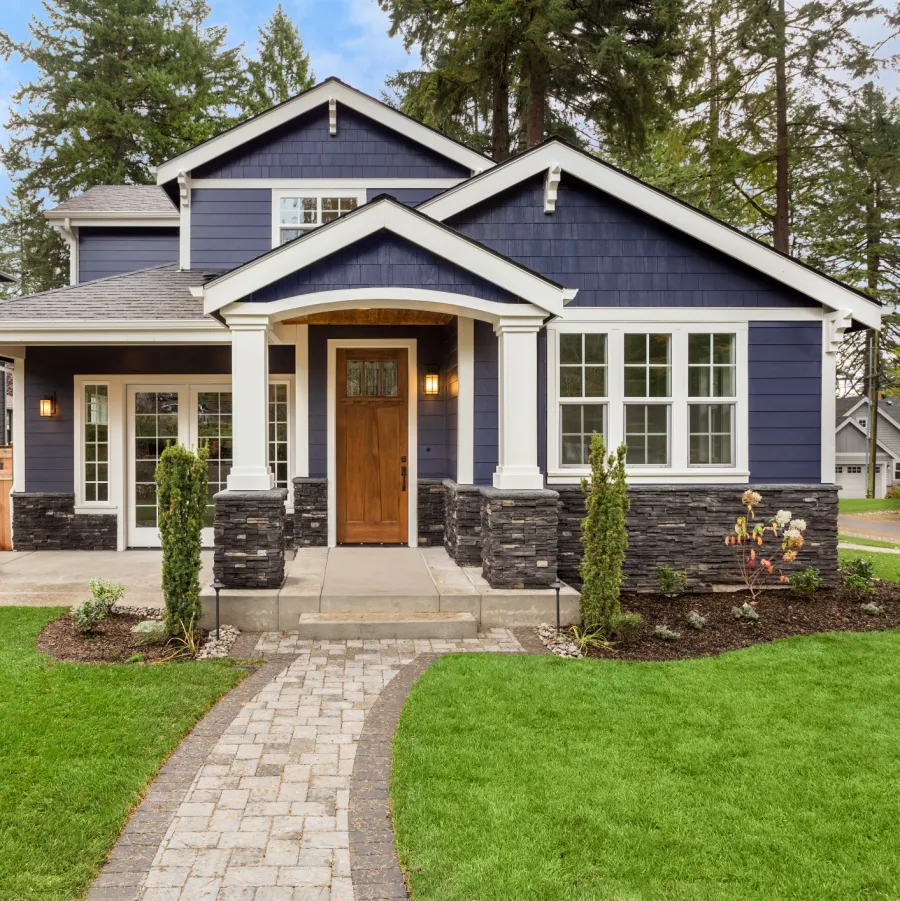 a house with a front yard