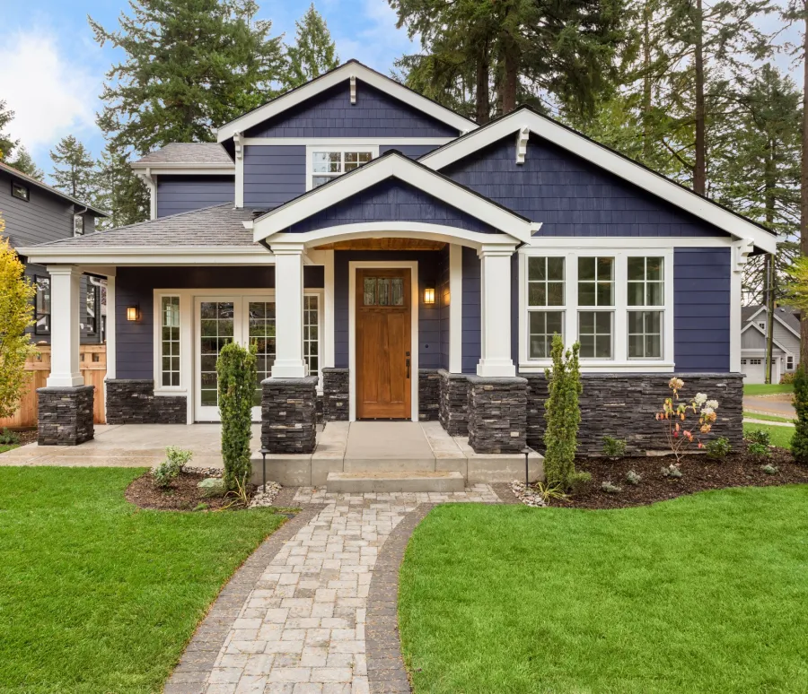 a house with a front yard