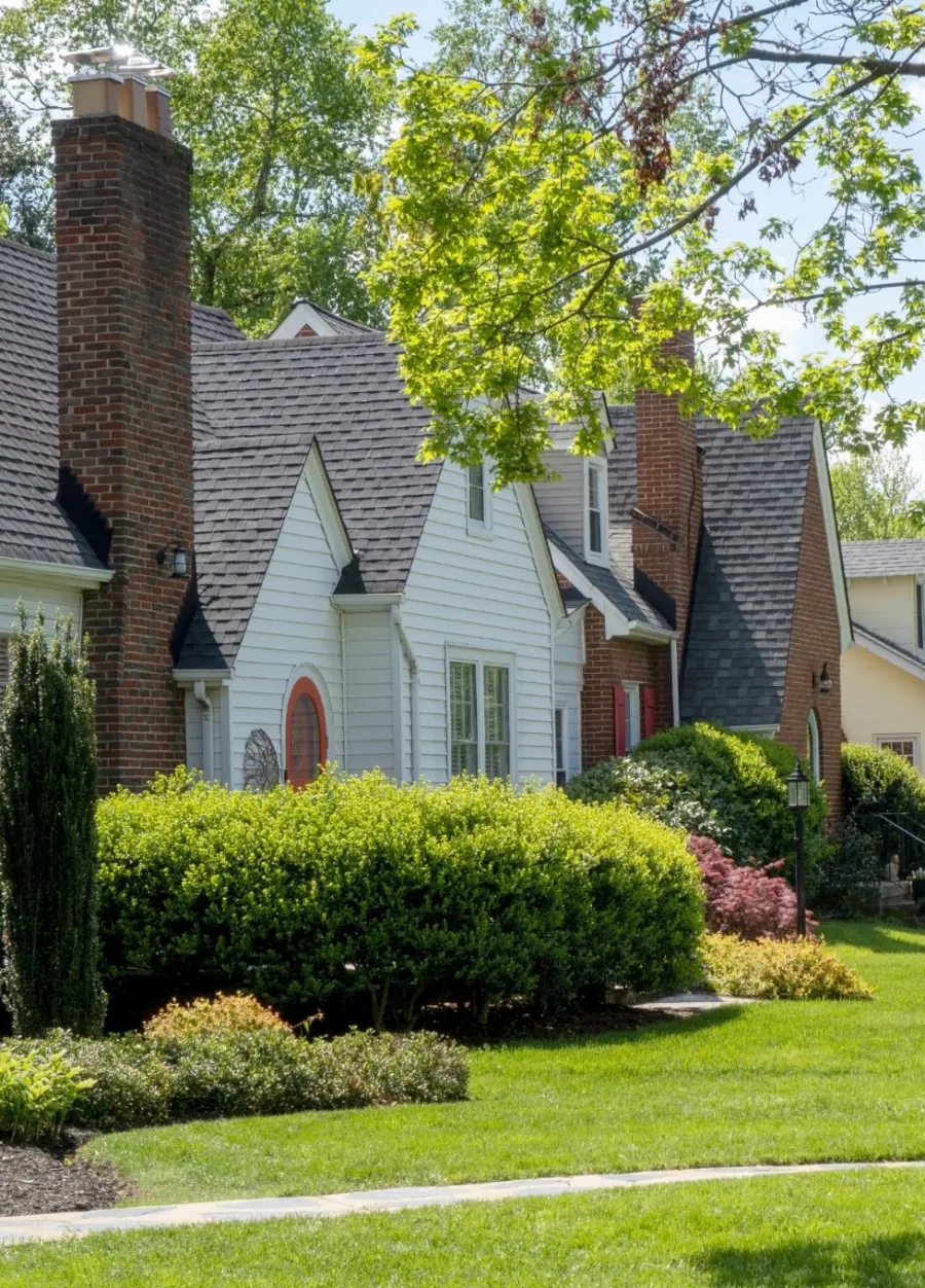 a house with a large front yard