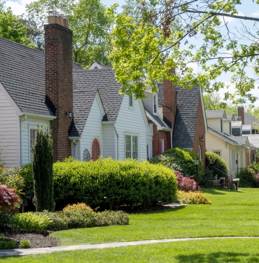 a house with a large front yard