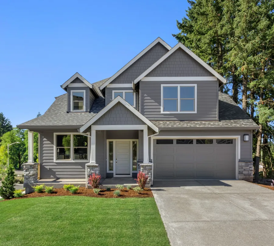 a house with a garage