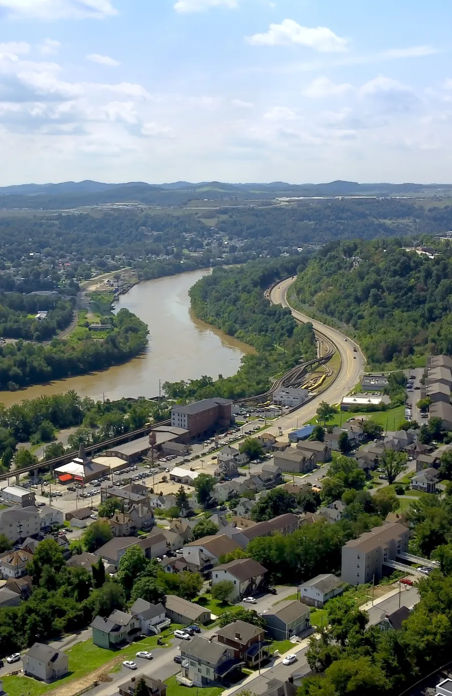 a river running through a city