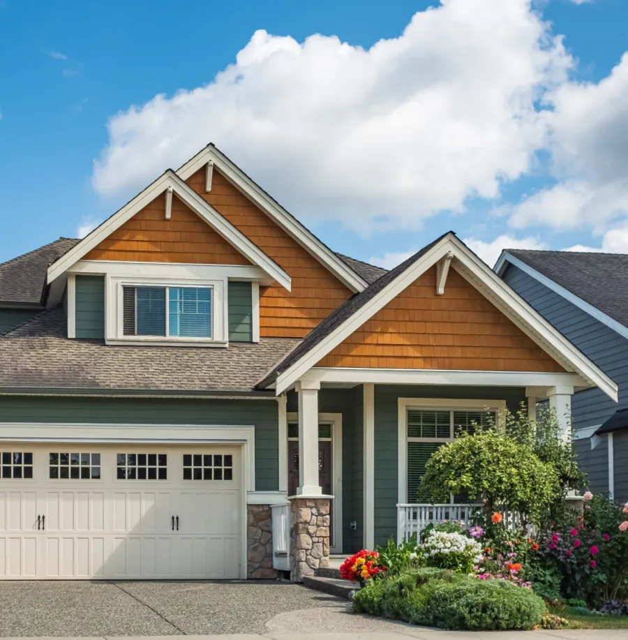 a house with a garage and a garage