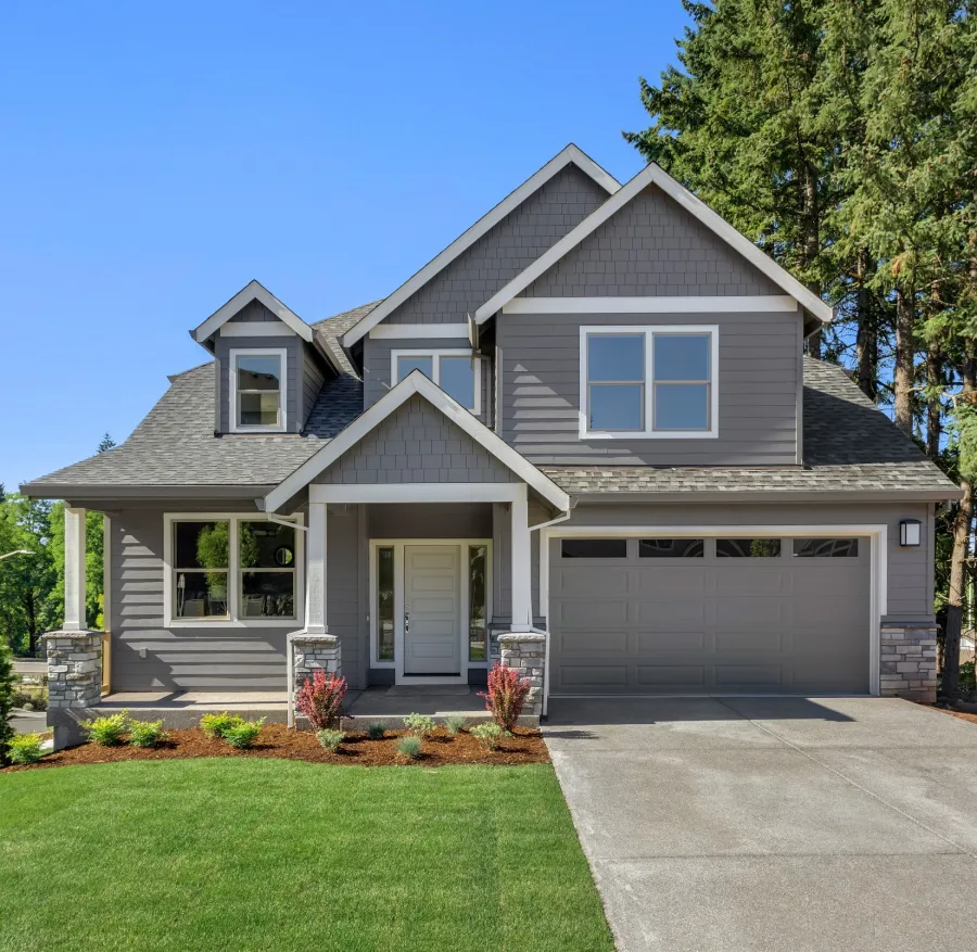 a house with a garage