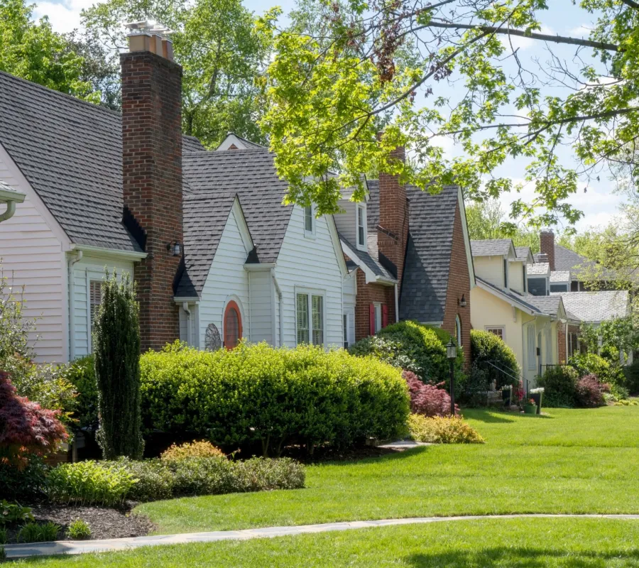 a house with a large front yard