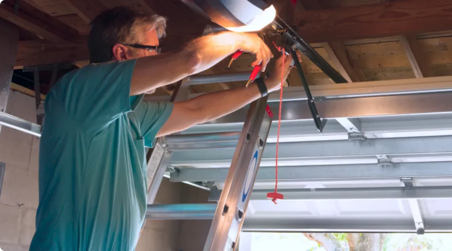 a man fixing a ceiling