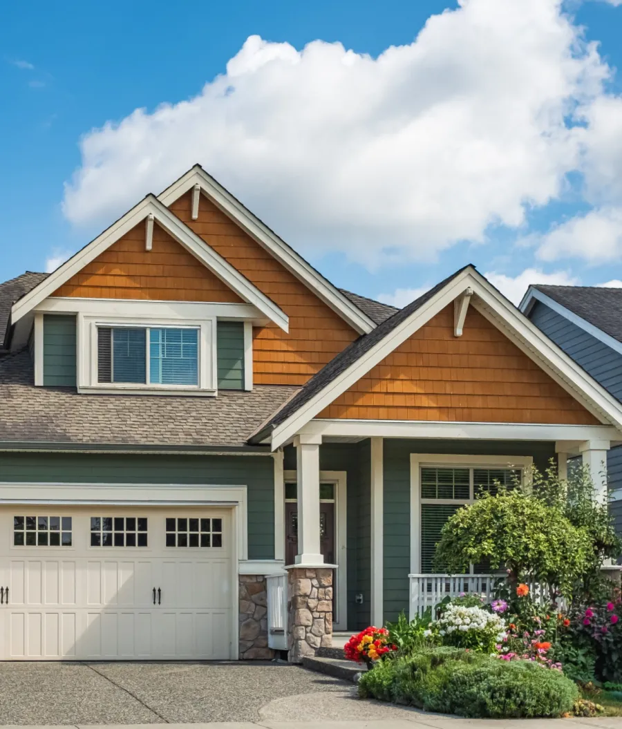 a house with a garage and a garage