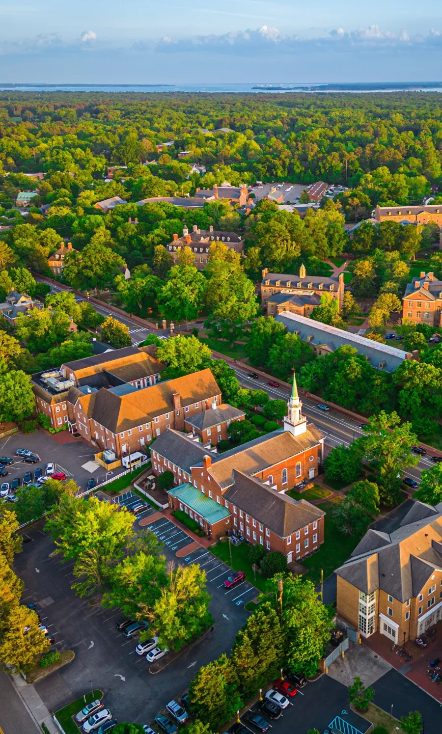 aerial view of a town