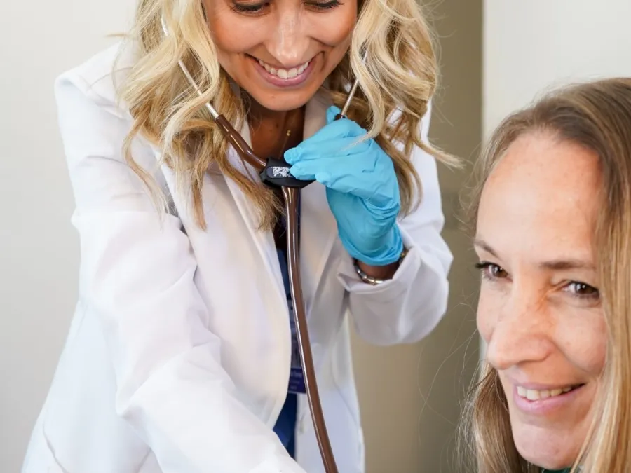 a doctor examining a patient