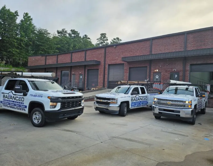 a group of police cars parked outside a building