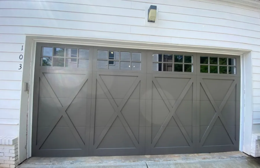 a white garage door