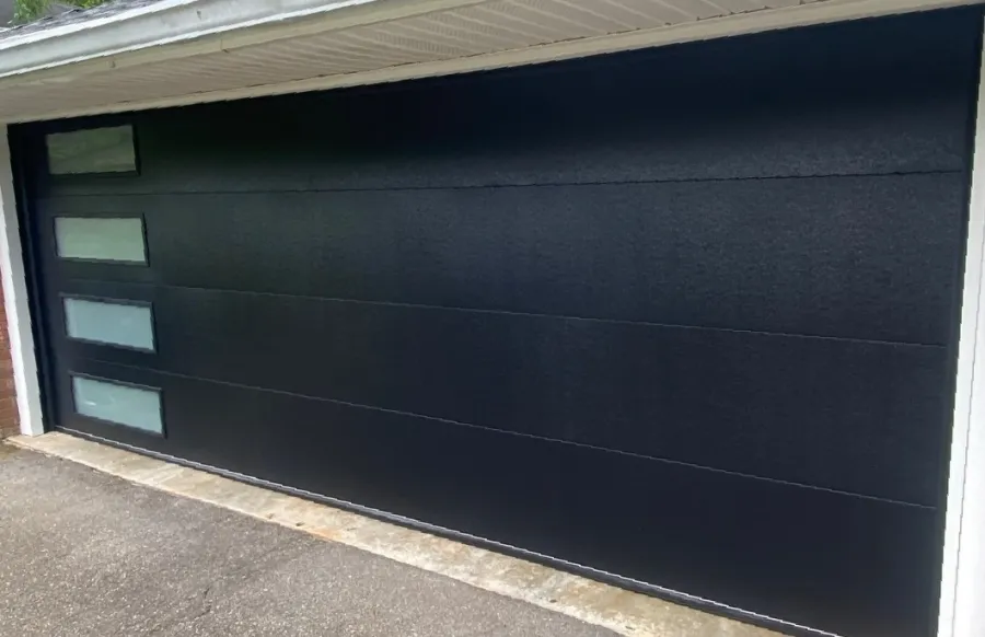 a black garage door