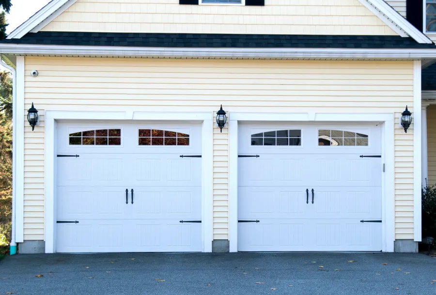 a garage door and garage