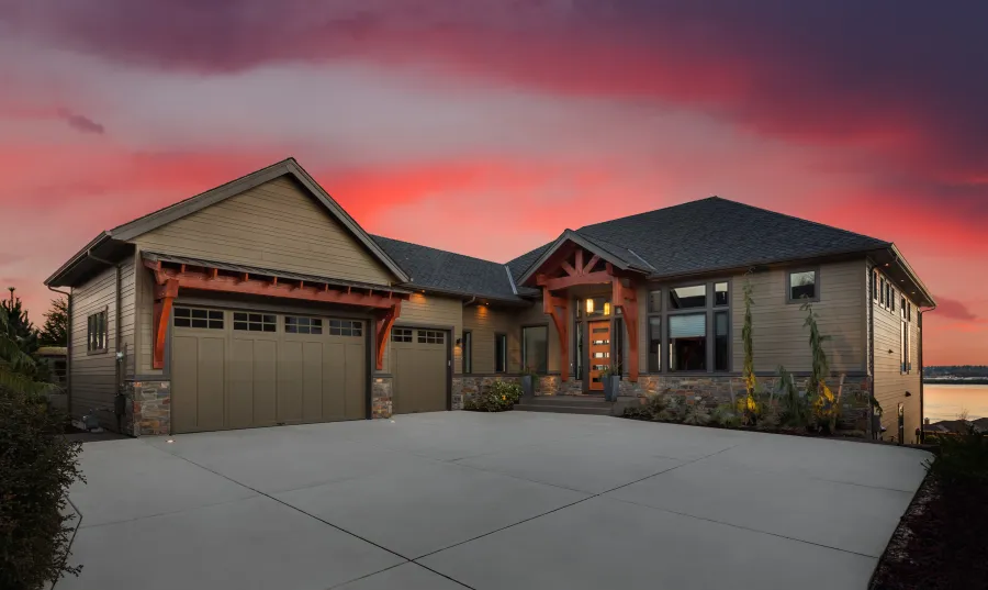 a house with two garage doors