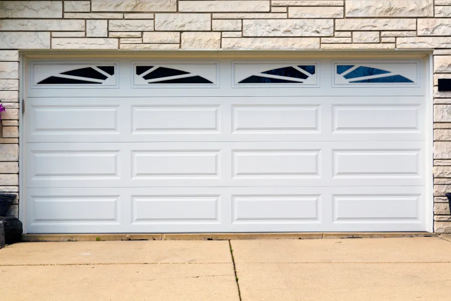 a white garage door