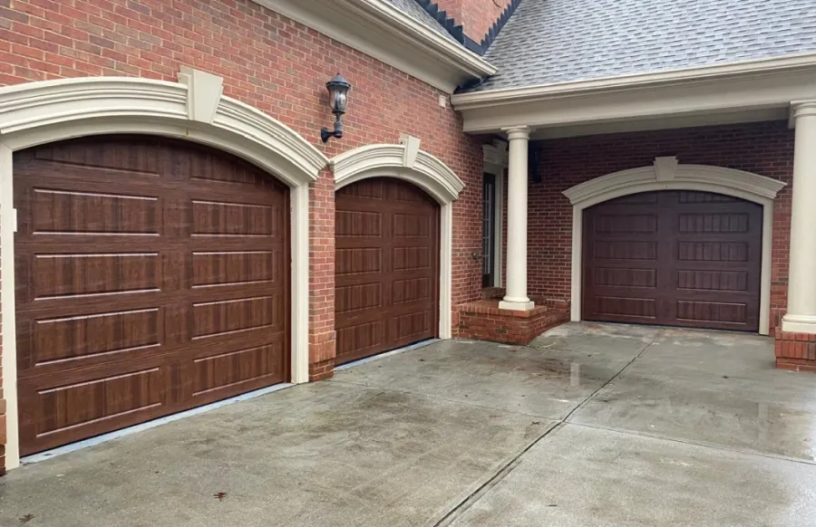 a brick building with a few doors