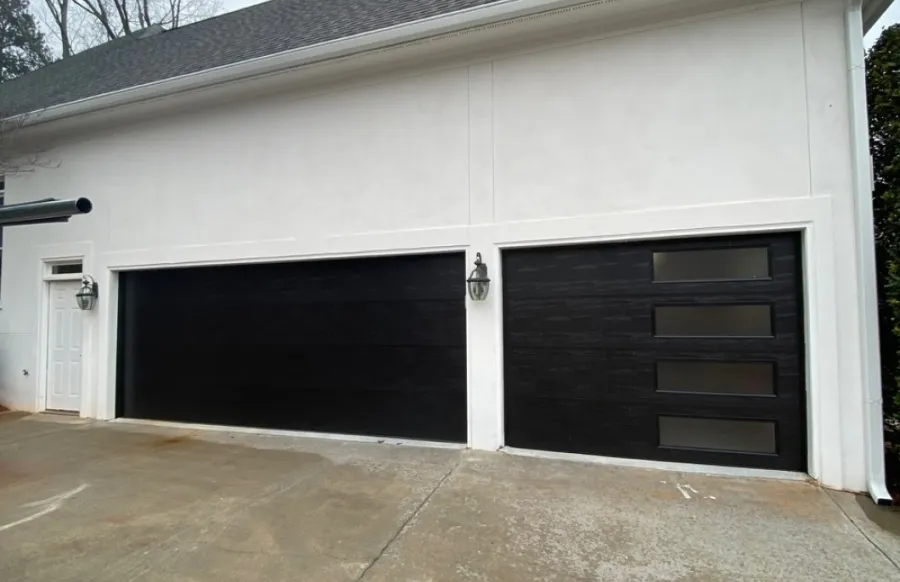 a garage with a garage door