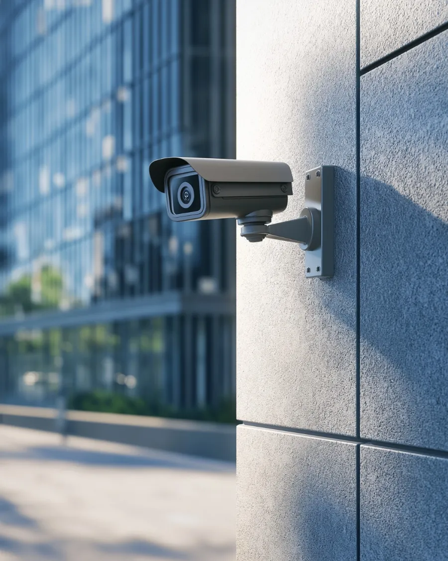 a camera on a wall