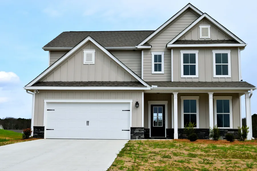 a house with a garage