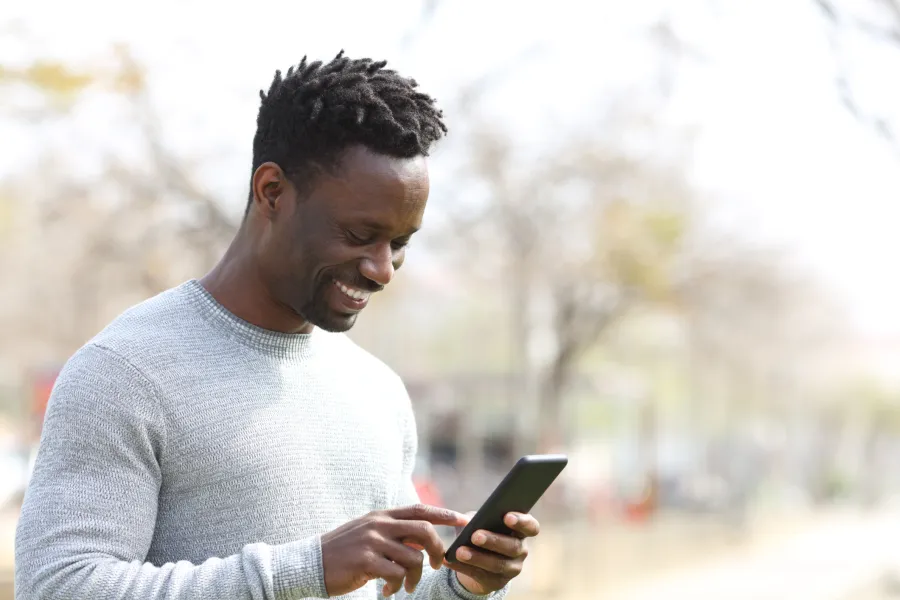 a man holding a phone