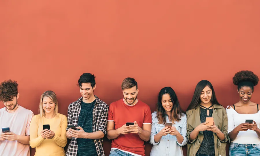 people on mobile phones