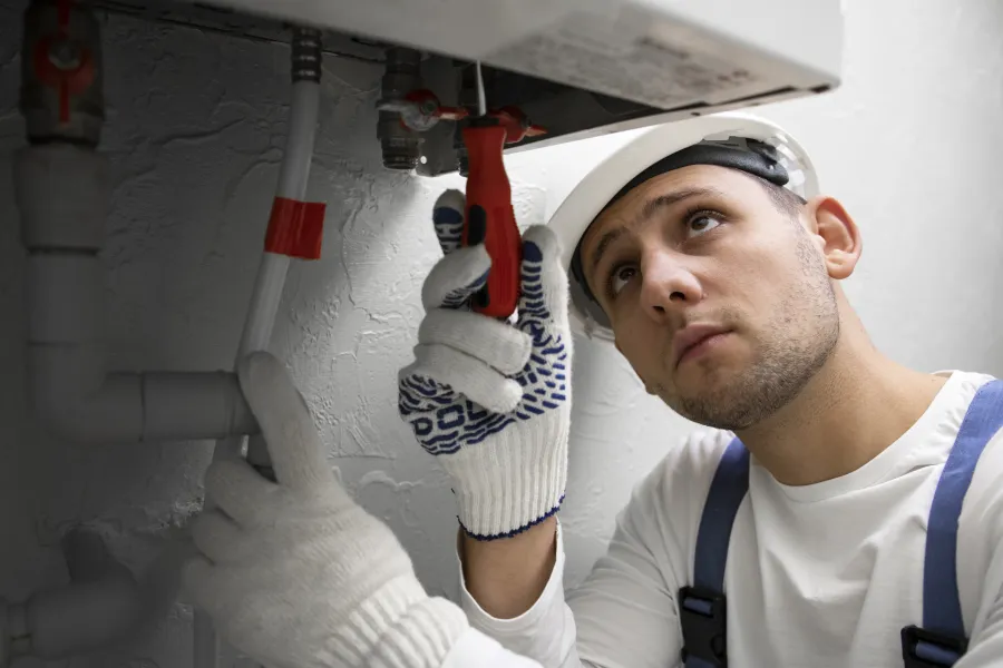 a man wearing a white lab coat and a white mask