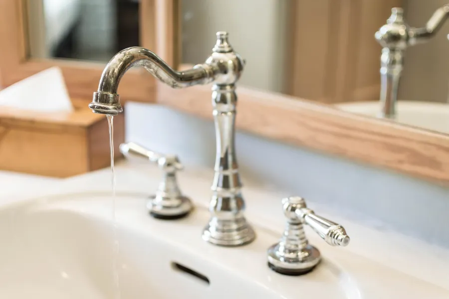 a sink with a faucet