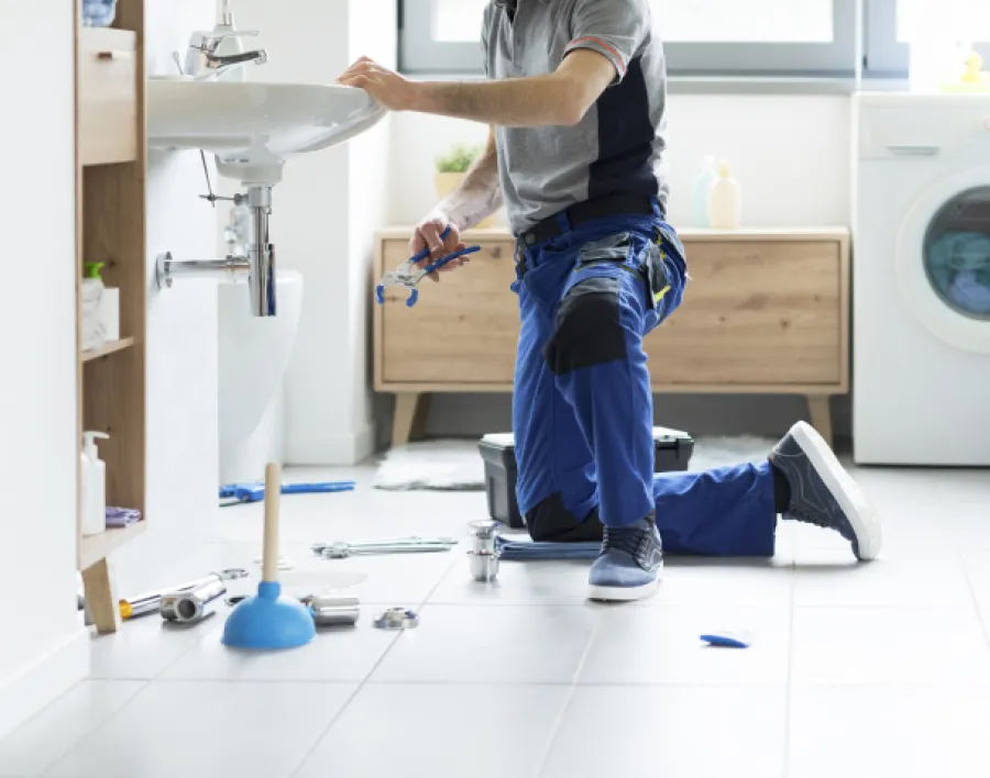 a person standing on a floor