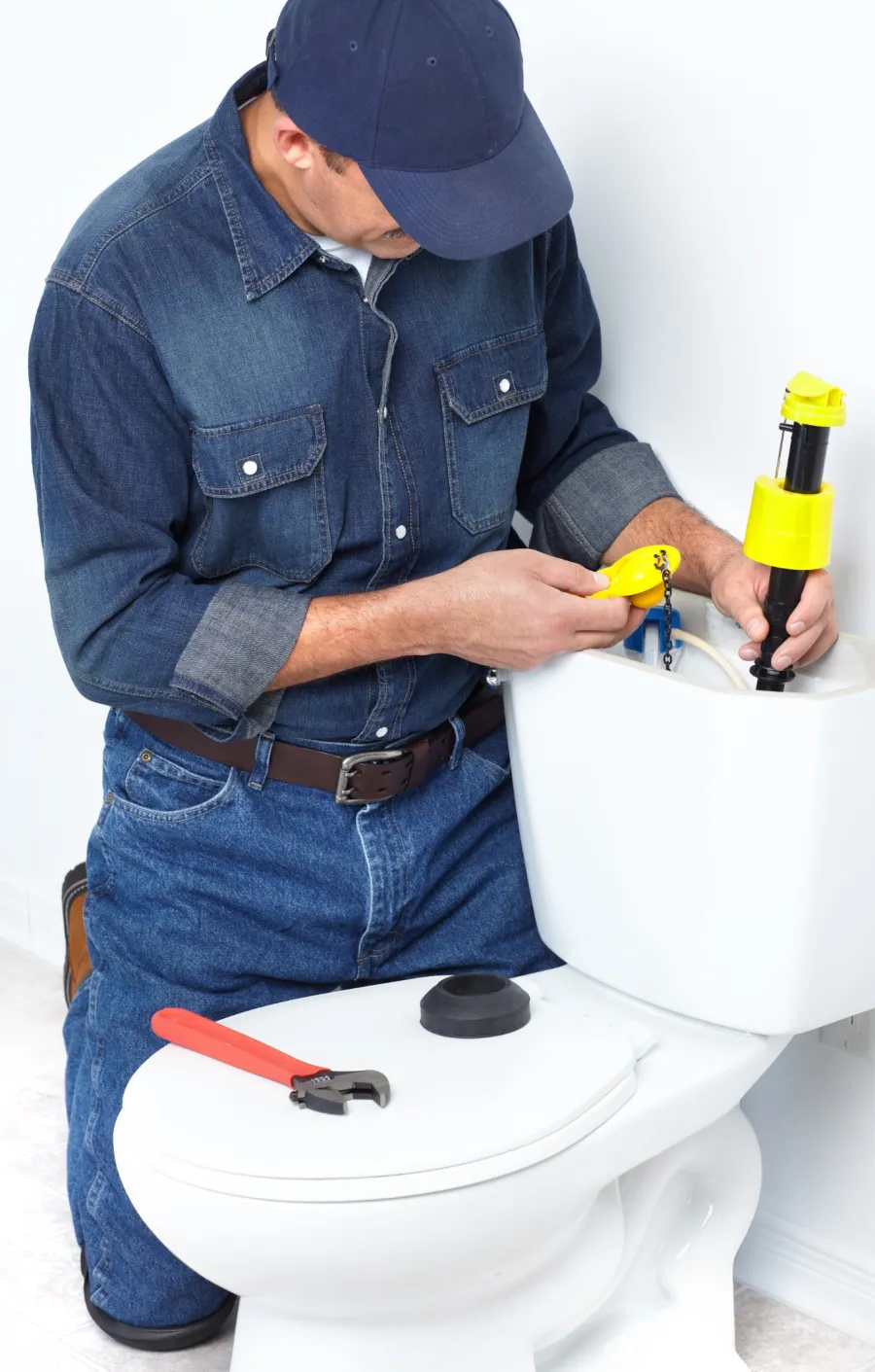 a person using a toilet