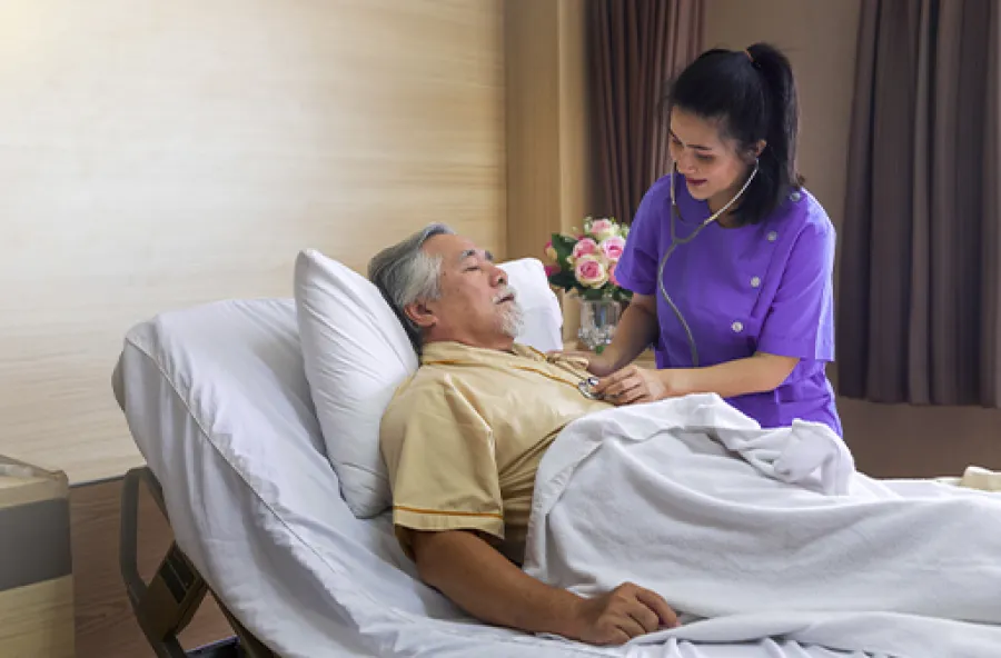 a doctor attending to a patient