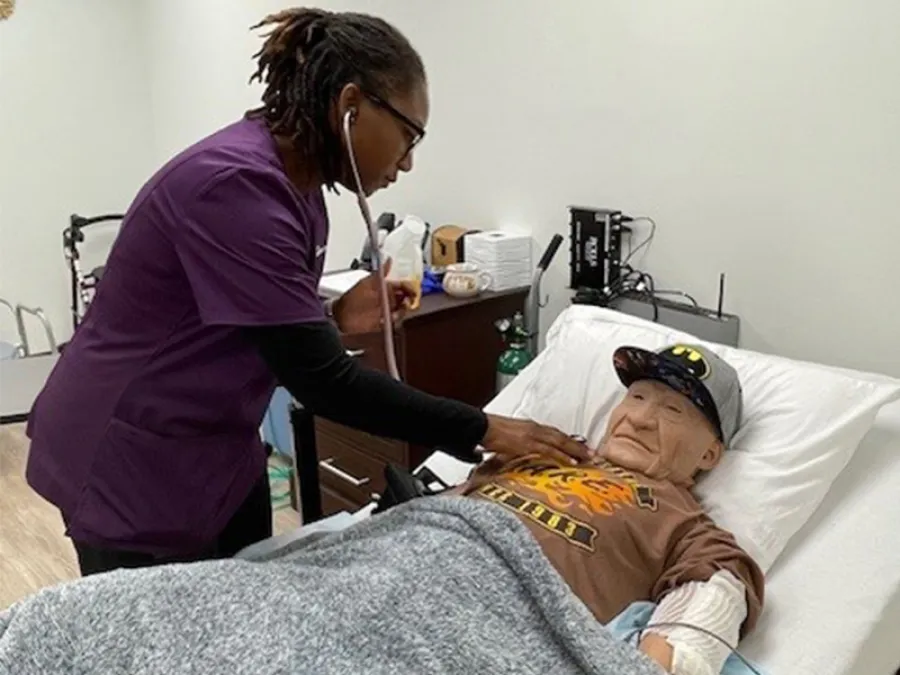 a person in a hospital bed