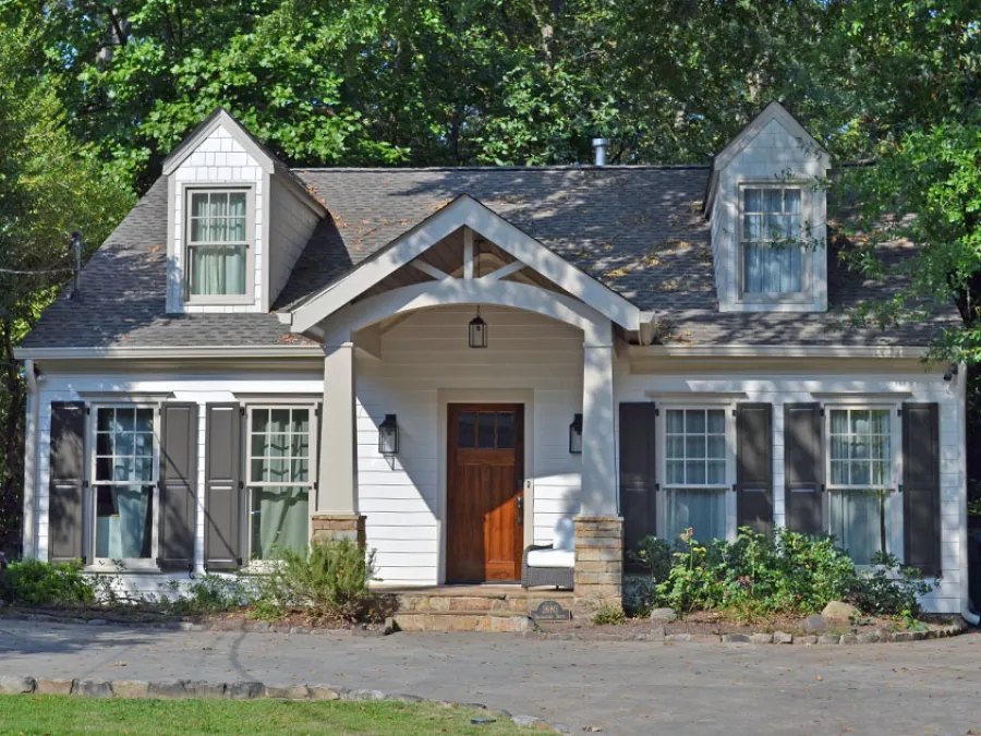 a house with a large front yard