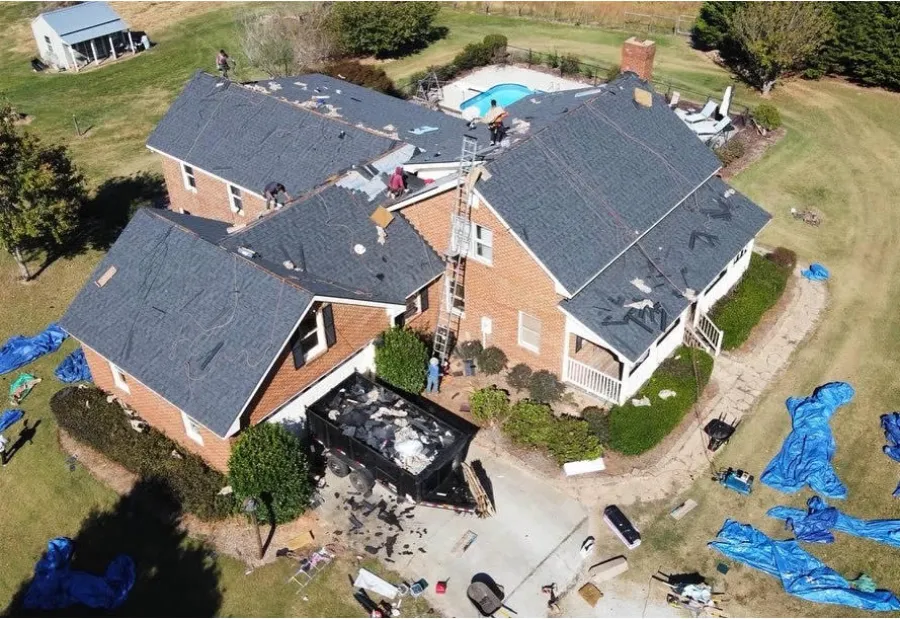 aerial view of a house