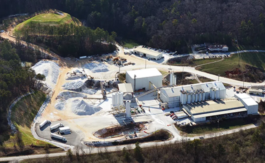 a high angle view of a factory