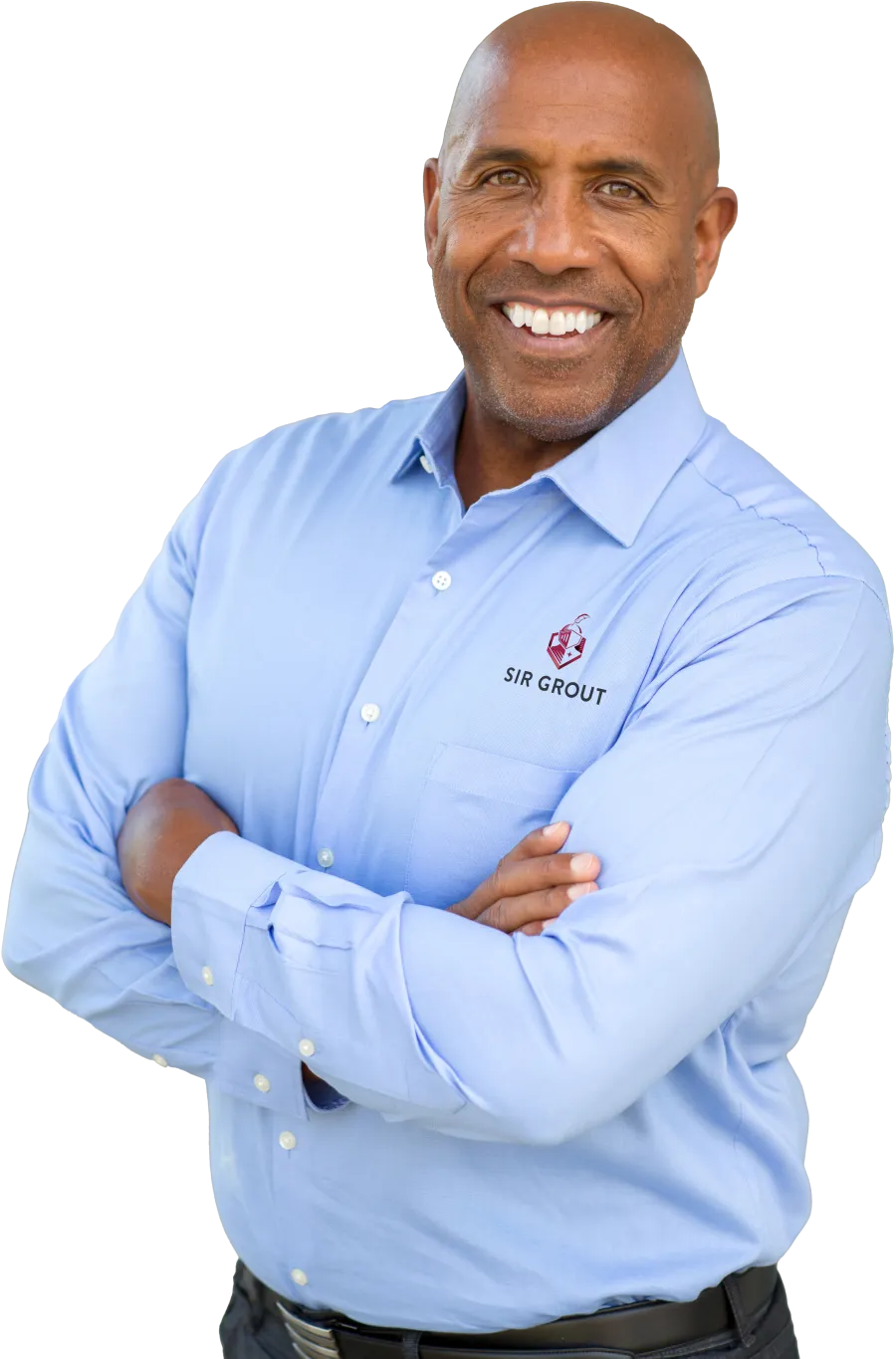 a man wearing a blue shirt