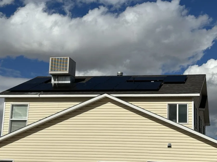 a house with a solar panel