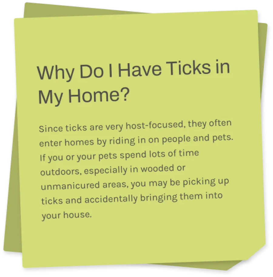 sticky note with information about ticks