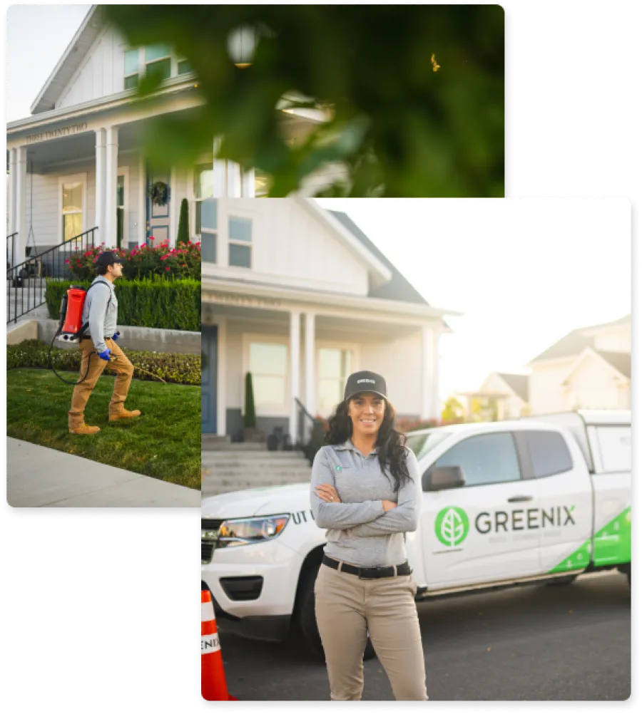 Pest Technician standing outside house