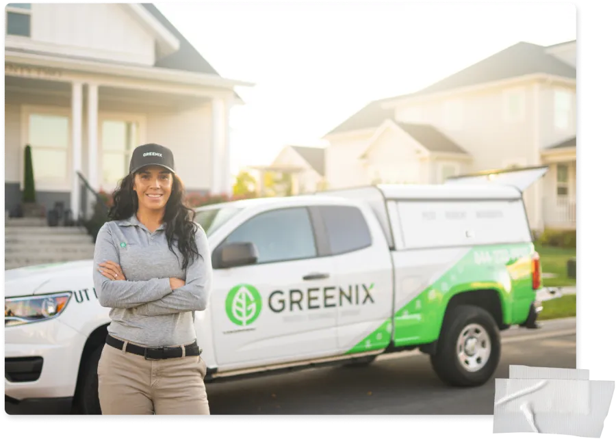 a person standing next to a white van