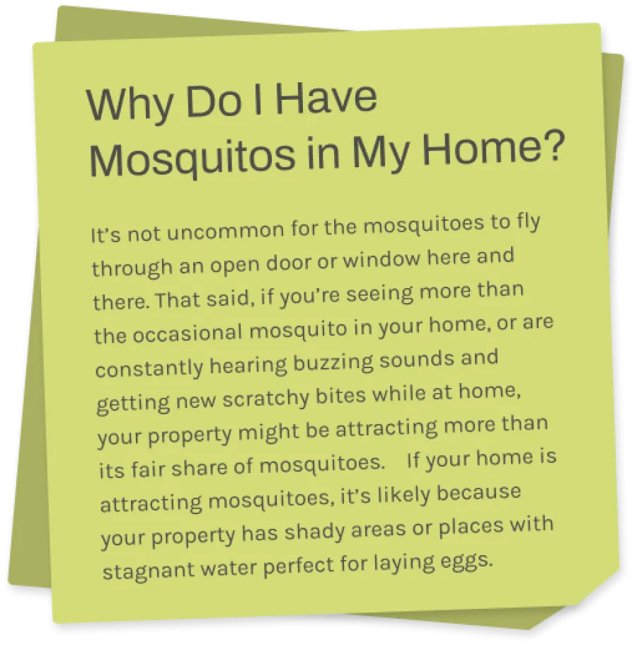 a sticky note with information about mosquitos