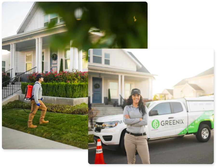 Pest Technician standing outside house