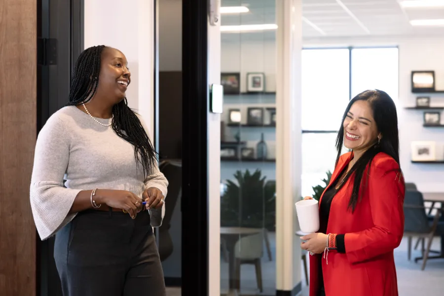 a few business women having a conversation