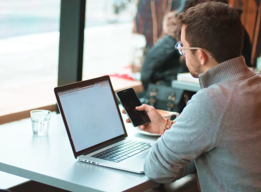 a person using a laptop