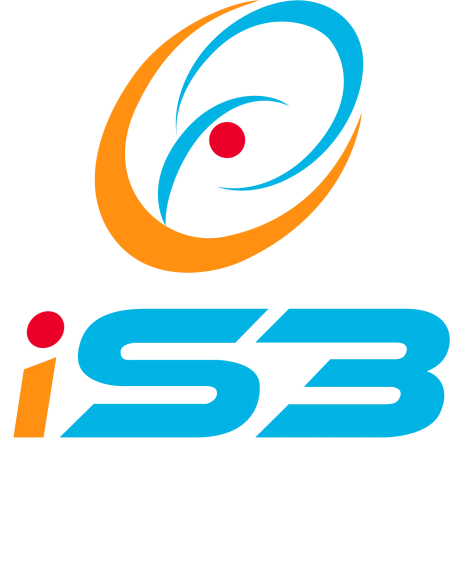 iS3 Tech Services LLC logo with orange and blue swooshes encircling a red dot above blue company name text