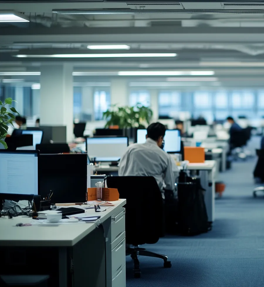 people working in an office